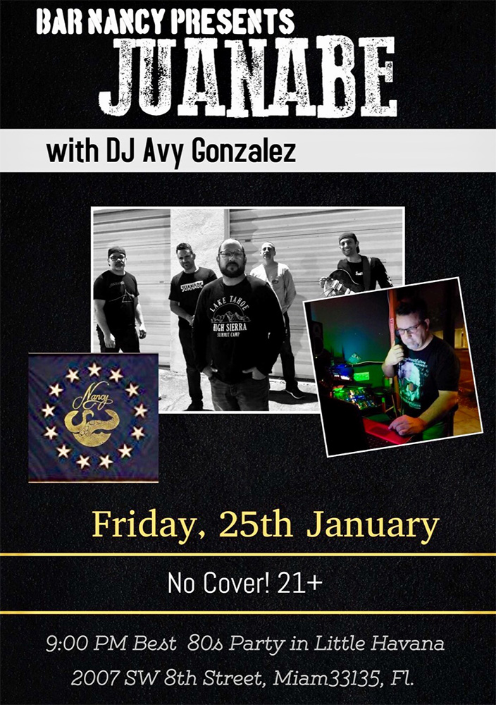JUANABE WITH DJ AVY GONZALEZ - FRIDAY JAN 25 - NO COVER