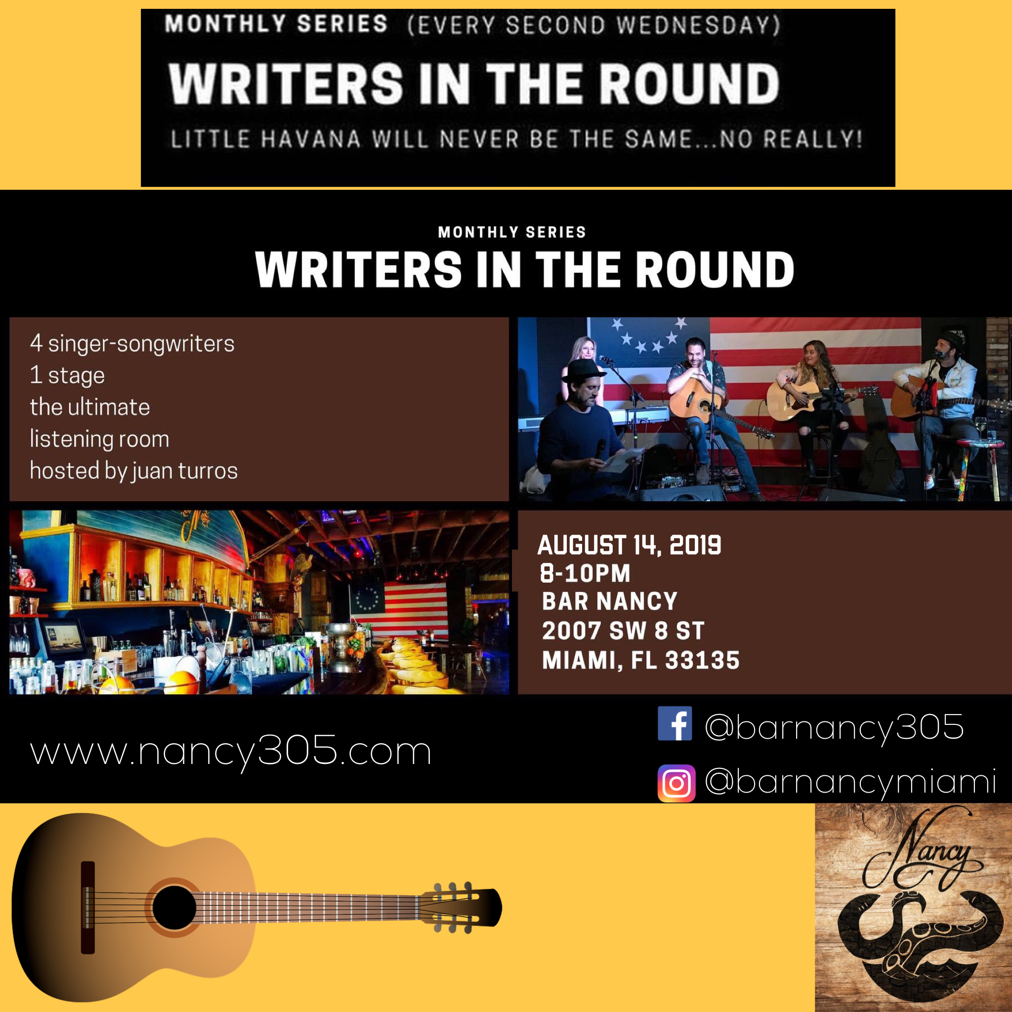 Writers in the Round! Hosted by Juan Turros! @ Bar Nancy
