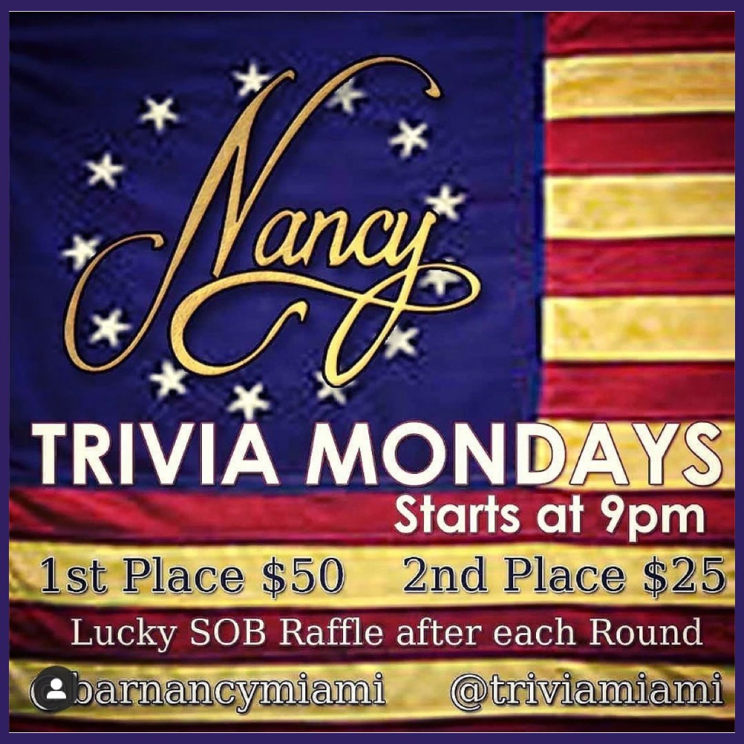 Team Trivia Mondays at Bar Nancy!