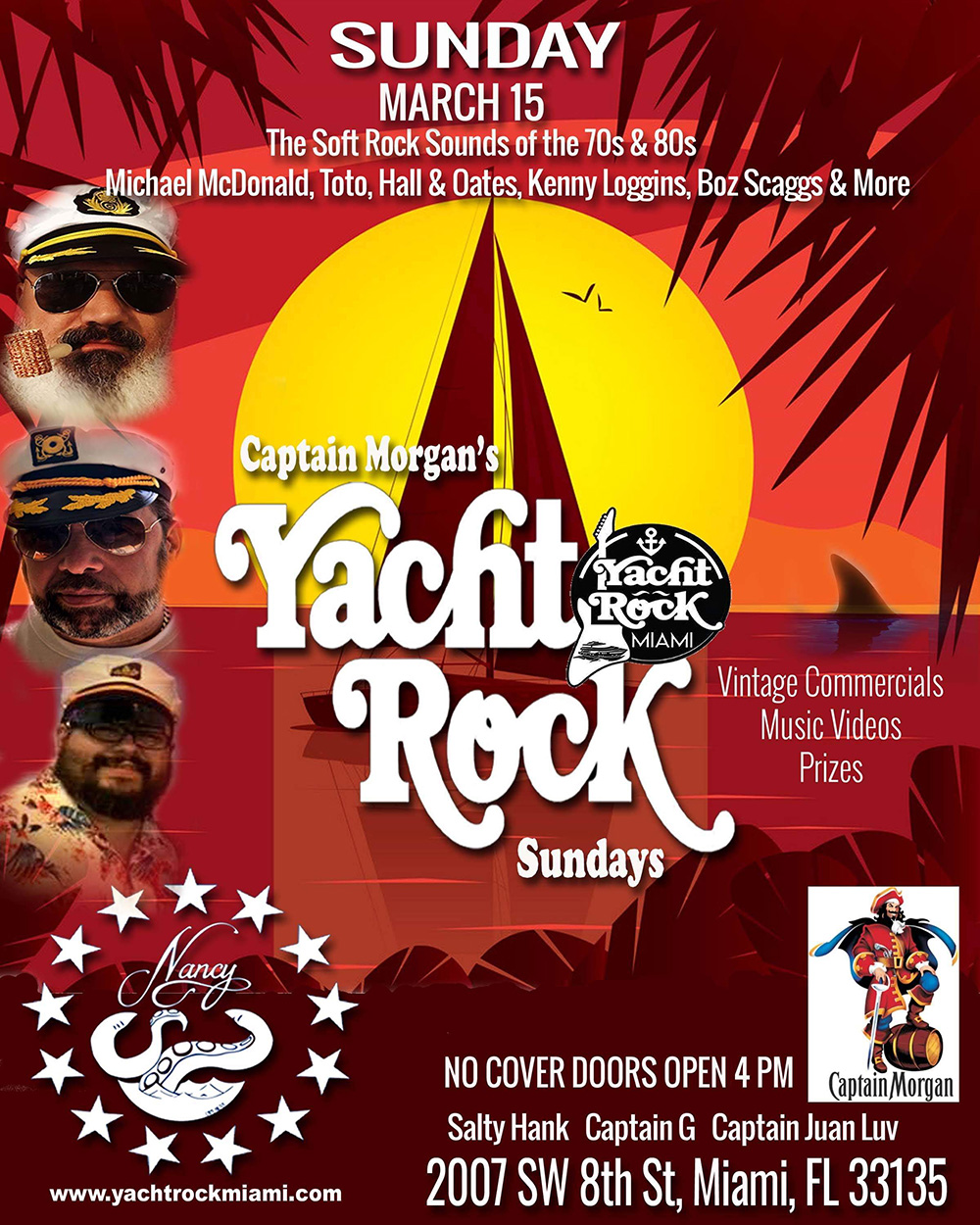 Captain Morgan's Yacht Rock Sundays at Bar Nancy!