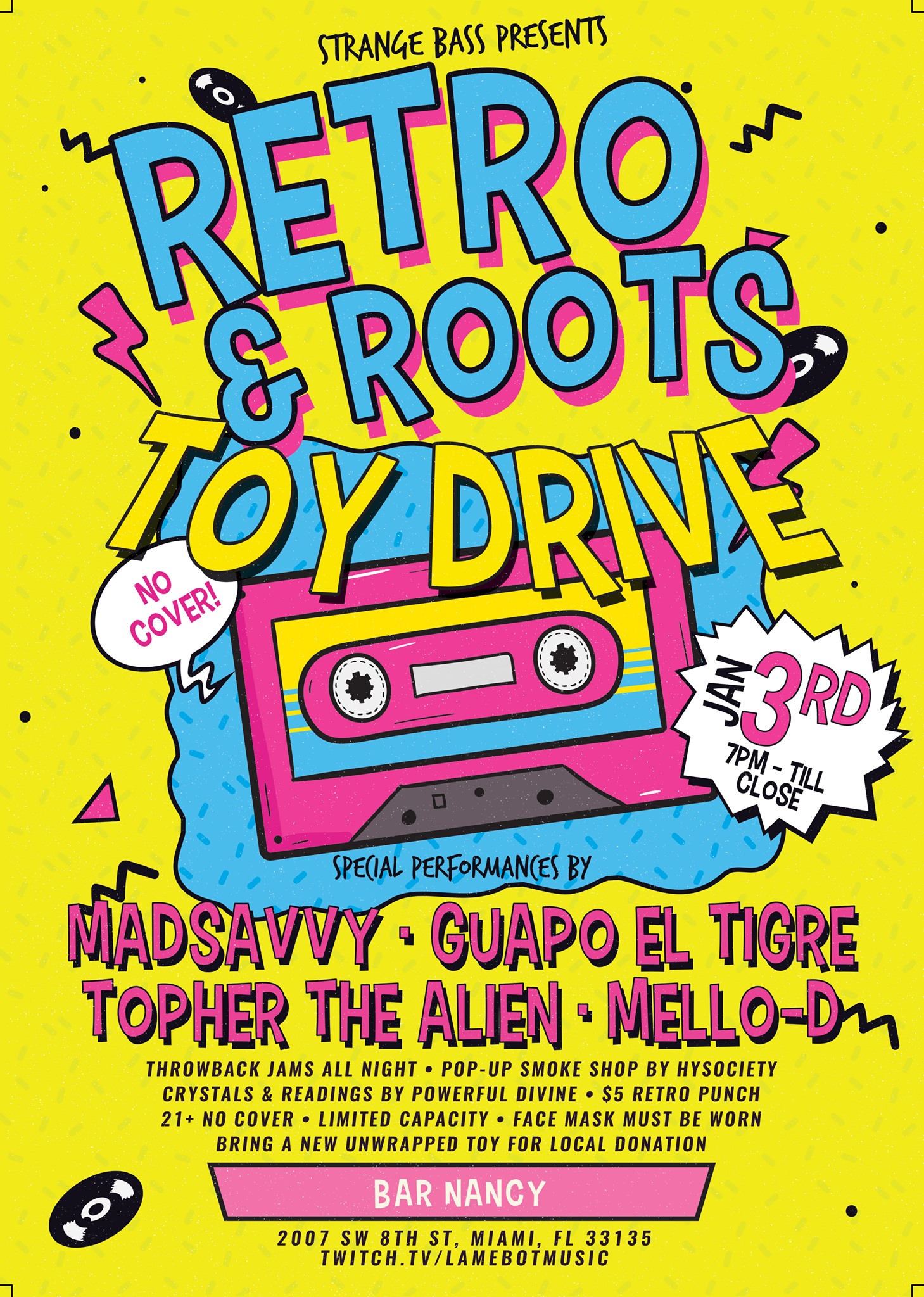 Retro & Roots Toy Drive at Bar Nancy