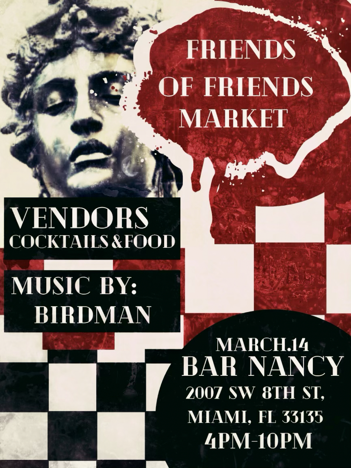 Friends of Friends Market at Bar Nancy - Music by Birdman - March 14 at 4PM
