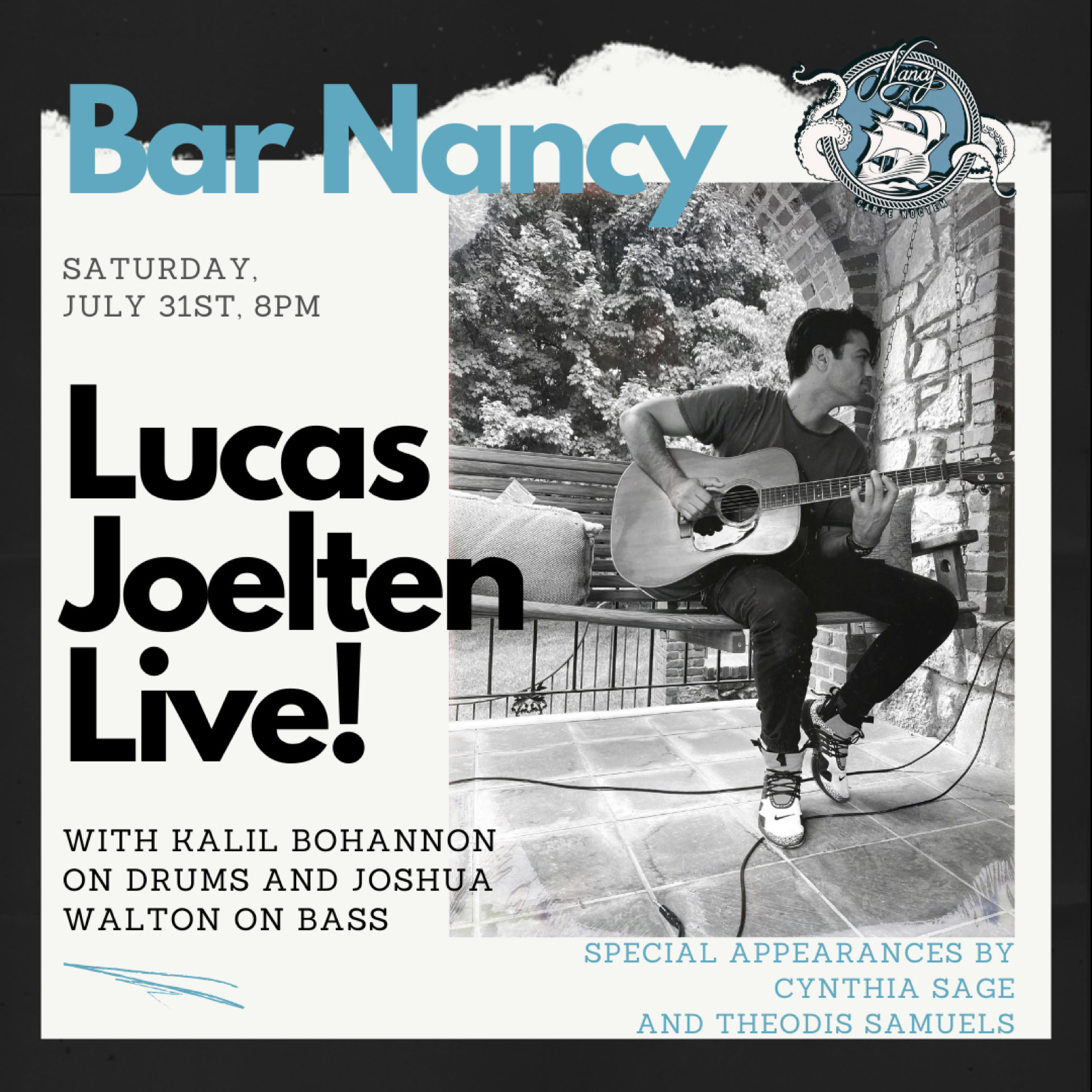 Lucas Joelten Live at Bar Nancy - July 31 at 8PM