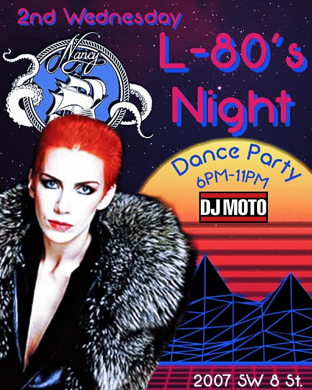 L80’s NIGHT DANCE PARTY! DJ MOTO! 2nd Wednesday of Every Month!