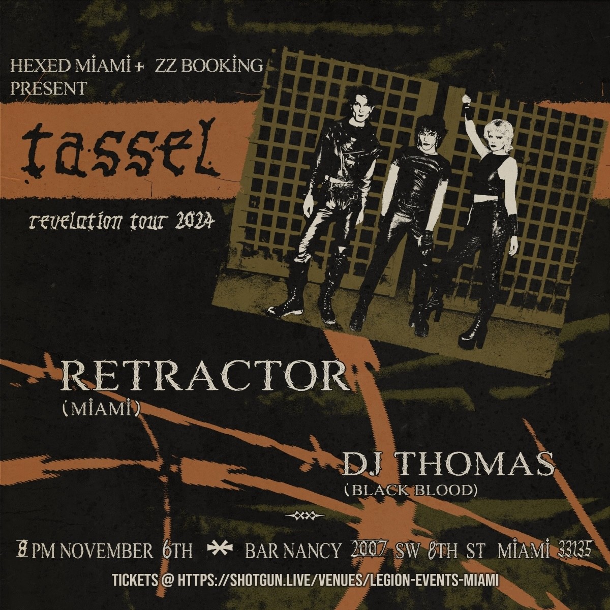 TASSEL / HEXED Revelation tour 2024 - DJ THOMAS AT BAR NANCY - 8 PM NOVEMBER 6TH