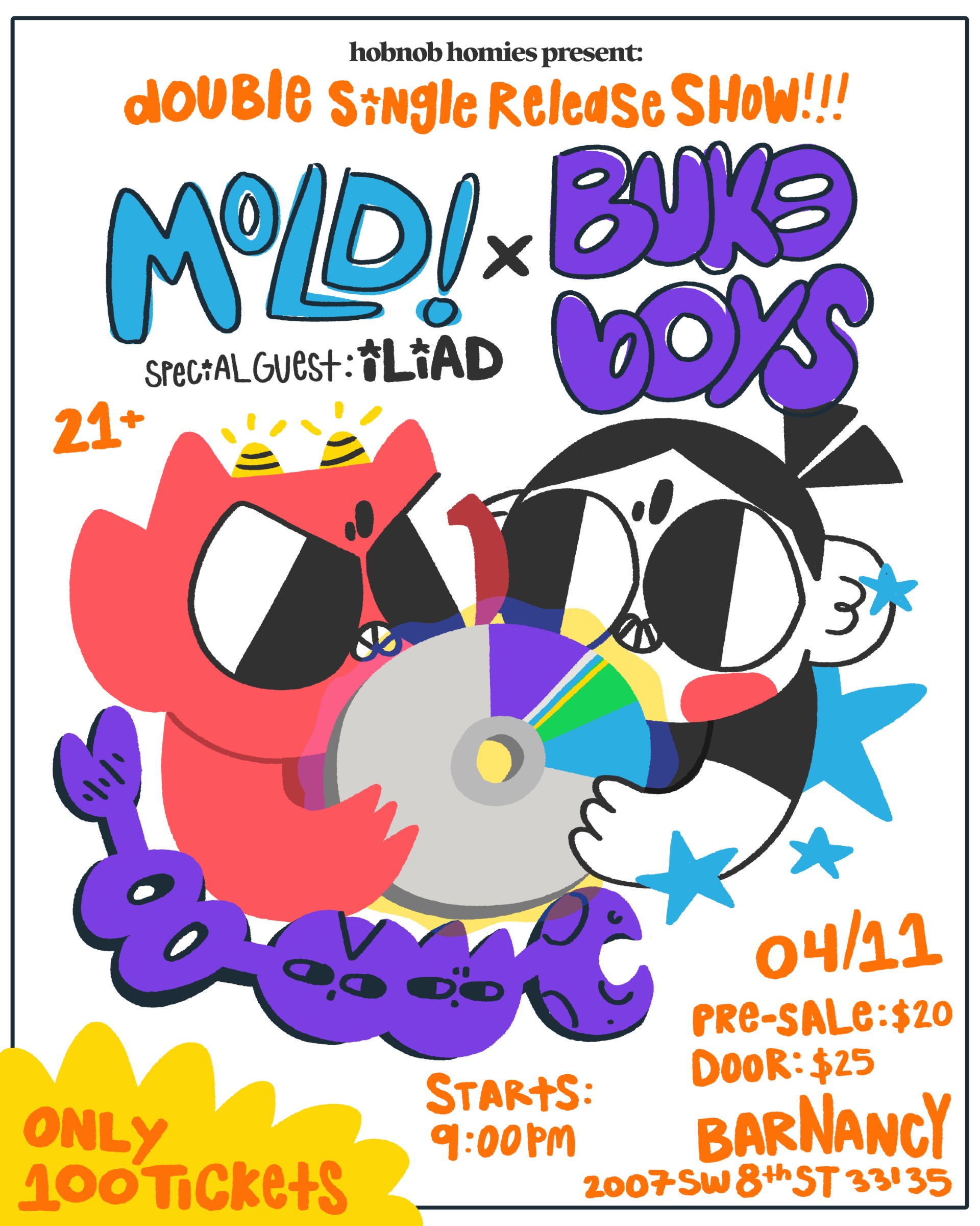 MOLD - BUKE BOYS - ILIAD - AT BAR NANCY 04/11 AT 9PM